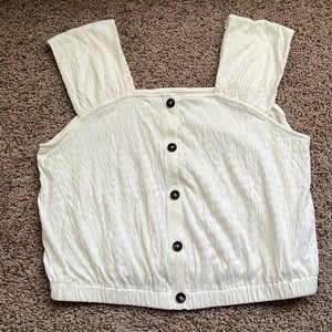 Cotton Crinkle Knit Button Down